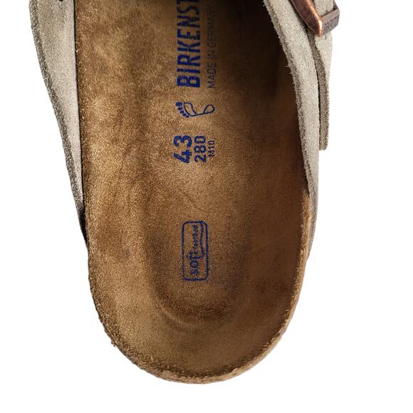 Birkenstock Boston Soft Footbed Clogs in Taupe Suede Men's 43 EU 10-10.5 US - Picture 8 of 10